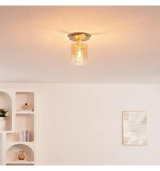 Small ceiling light with gradient glass and gold metal -... 2