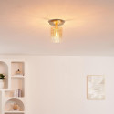 Small ceiling light with gradient glass and gold metal - Elyora
