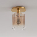 Small ceiling light with gradient glass and gold metal - Elyora