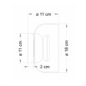 Metal and glass LED wall light 6W - Inaya