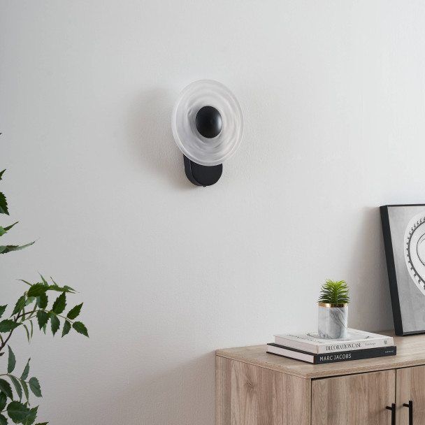 Black halo-effect wall light LED 6W - Sorelli