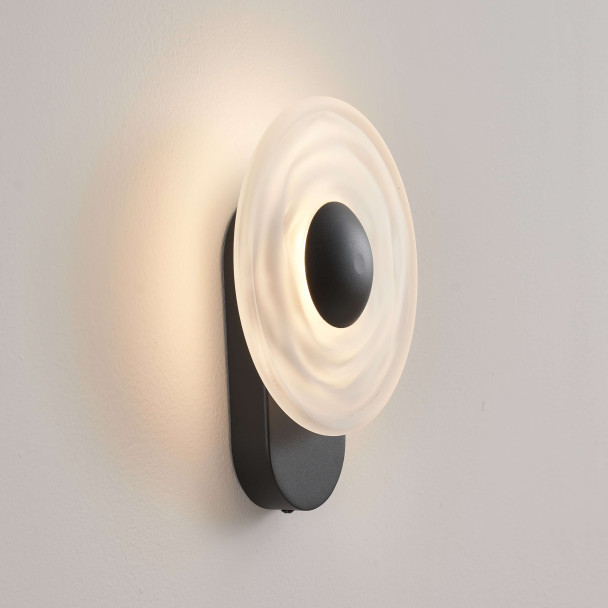 Black halo-effect wall light LED 6W - Sorelli