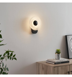 Black halo-effect wall light LED 6W - Sorelli