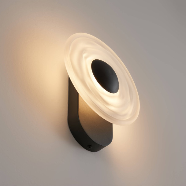 Black halo-effect wall light LED 6W - Sorelli