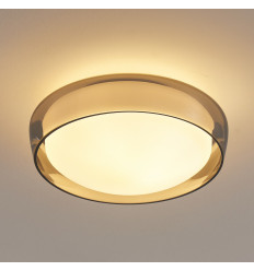 Round smoked glass ceiling light 30 cm IP44 - Orliano