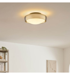 Round smoked glass ceiling light 30 cm IP44 - Orliano 2