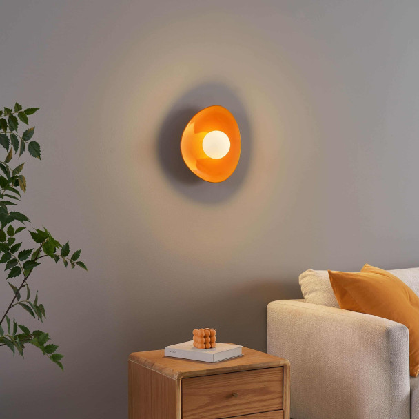 Orange ceramic wall light - Florélys