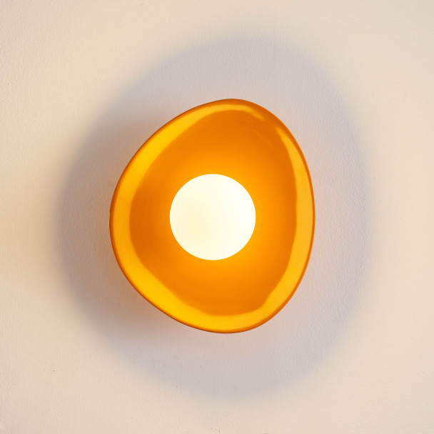 Orange ceramic wall light - Florélys