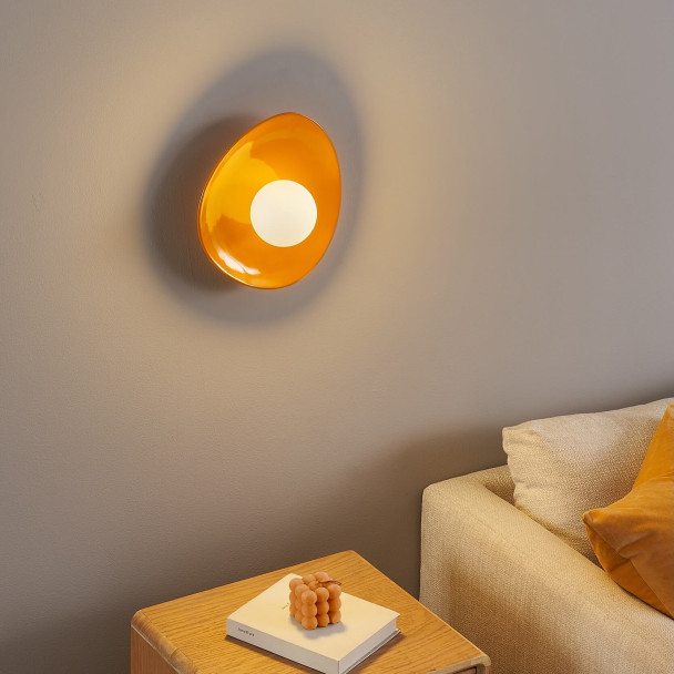 Orange ceramic wall light - Florélys