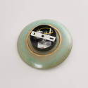 Seafoam green glazed ceramic wall light with white globe - Evyra