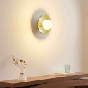 Seafoam green glazed ceramic wall light with white globe - Evyra