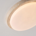 Small 30 cm white ceiling light with natural travertine and integrated 10W LED - Malba