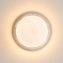 Small 30 cm white ceiling light with natural travertine and integrated 10W LED - Malba