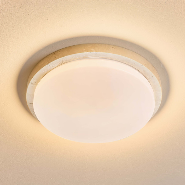 Small 30 cm white ceiling light with natural...