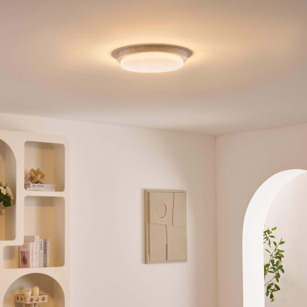 Small 30 cm white ceiling light with natural...
