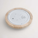 Small 30 cm white ceiling light with natural travertine and integrated 10W LED - Malba
