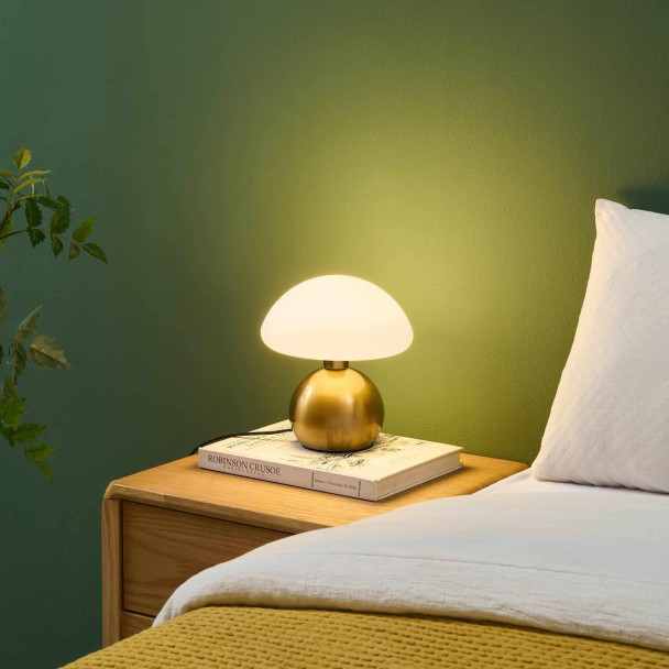 Small gold mushroom touch table lamp - Leonie