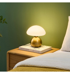 Small gold mushroom touch table lamp - Leonie