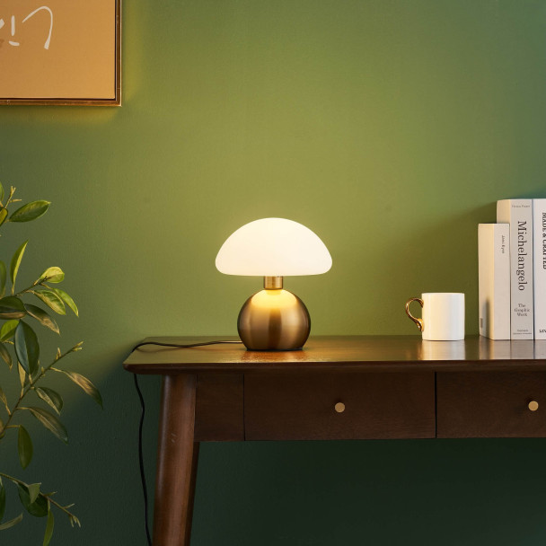 Small gold mushroom touch table lamp - Leonie