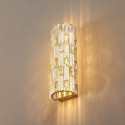 Gold LED wall light with glass crystals and refined reflections - Velario