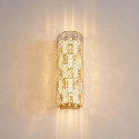 Gold LED wall light with glass crystals and refined reflections - Velario