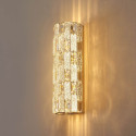 Gold LED wall light with glass crystals and refined reflections - Velario