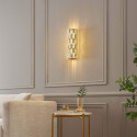 Gold LED wall light with glass crystals and refined reflections - Velario