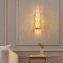 Gold LED wall light with glass crystals and refined reflections - Velario