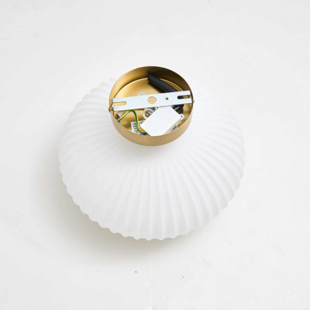 Wall light or spot with ribbed opal glass - Ambrine