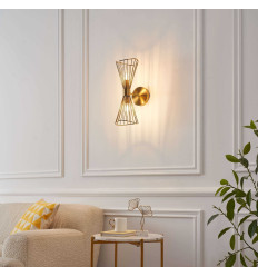 Gold hourglass wall light in openwork metal - Talyra 2