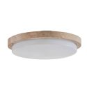 Small 30 cm white ceiling light with natural travertine and integrated 10W LED - Malba