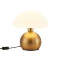 Mushroom table lamp with gold base and opal shade - Leonie