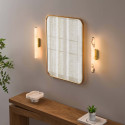 Long gold LED wall light in white alabaster - Adriano