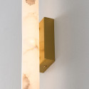 Long gold LED wall light in white alabaster - Adriano