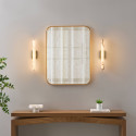 Long gold LED wall light in white alabaster - Adriano