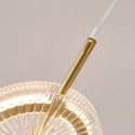 Gold LED pendant with textured clear glass disc - Alma