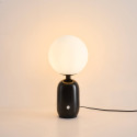 Black retro table lamp with white glass - Sorène