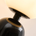 Black retro table lamp with white glass - Sorène