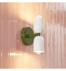 Pop wall light with green and white double cylinder -...
