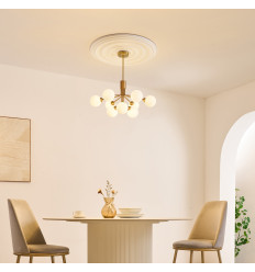 Elegant brass chandelier with 9 globes - Audrey