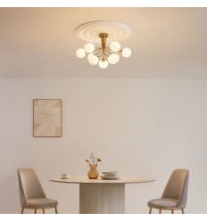 Elegant brass chandelier with 9 globes - Audrey 2