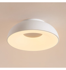 White minimalist ceiling light dimmable LED 40 cm - Séline