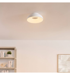 White minimalist ceiling light dimmable LED 40 cm - Séline 2