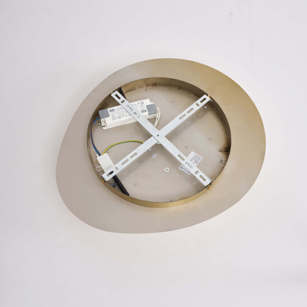 Dimmable shiny gold ceiling light with opal...