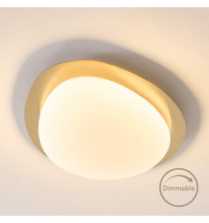 Dimmable shiny gold ceiling light with opal diffuser 50... 2