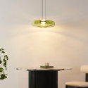 LED pendant with green glass disc 45 cm - Solvani