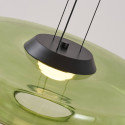 LED pendant with green glass disc 45 cm - Solvani
