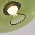 LED pendant with green glass disc 45 cm - Solvani