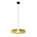 LED pendant with green glass disc 45 cm - Solvani