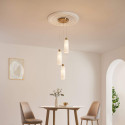 Triple gold pendant with opal fluted glass - Leonora